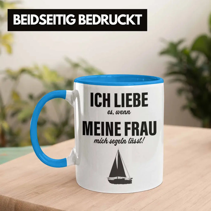 Segeln Geschenk Tasse Segler Geschenkidee Segelmboot Kapitän Kaffeetasse Kaffeebecher Blau Trendation