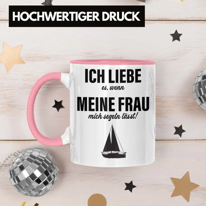 Segeln Geschenk Tasse Segler Geschenkidee Segelmboot Kapitän Kaffeetasse Kaffeebecher Rosa Trendation