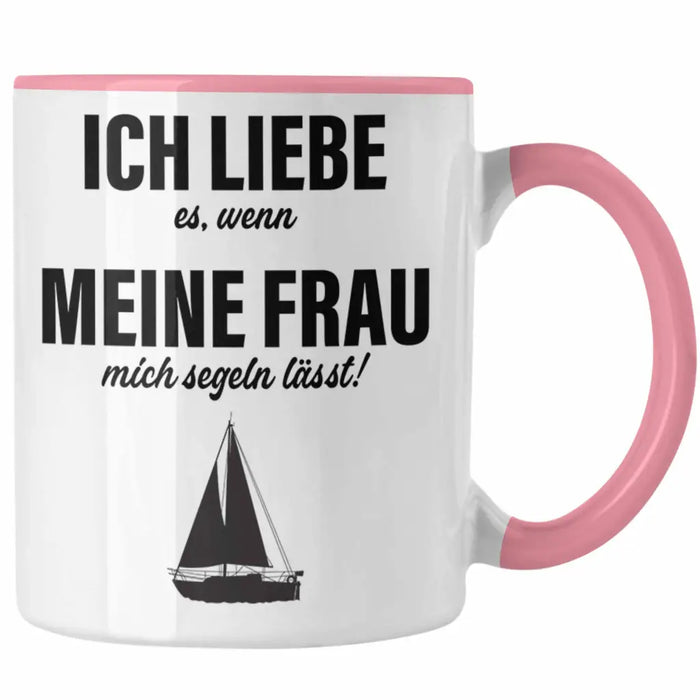 Segeln Geschenk Tasse Segler Geschenkidee Segelmboot Kapitän Kaffeetasse Kaffeebecher Rosa Trendation