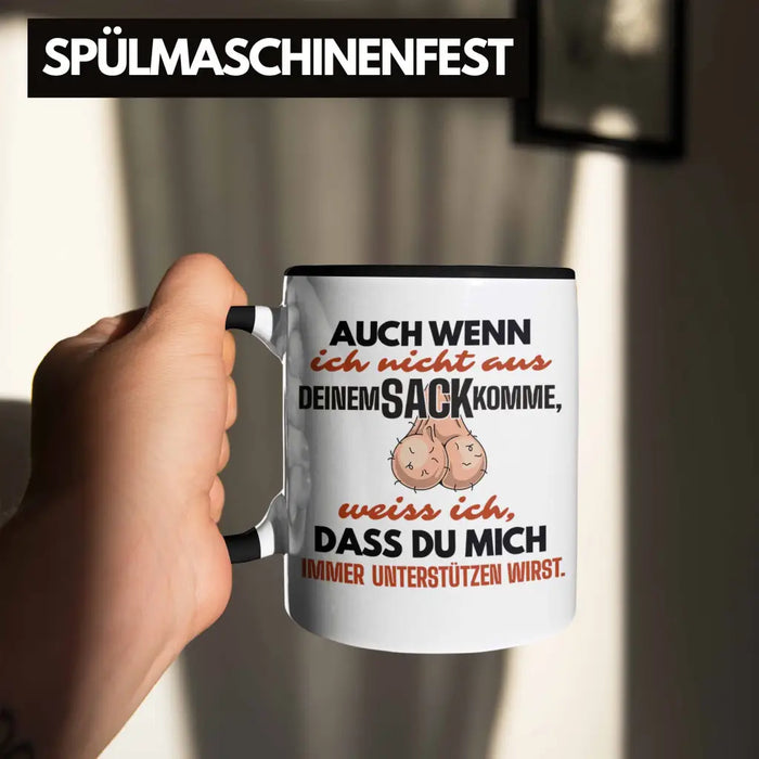 Stiefvater Geschenk Tasse Vatertag Lustiger Spruch Auch Wenn Ich Nicht Aus Deinem Sack Komme Geschenkidee Stiefpapa Trendation
