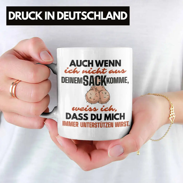 Stiefvater Geschenk Tasse Vatertag Lustiger Spruch Auch Wenn Ich Nicht Aus Deinem Sack Komme Geschenkidee Stiefpapa Weiß Trendation