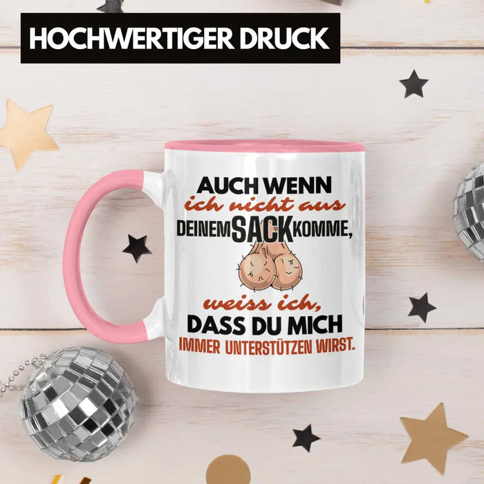 Stiefvater Geschenk Tasse Vatertag Lustiger Spruch Auch Wenn Ich Nicht Aus Deinem Sack Komme Geschenkidee Stiefpapa Rosa Trendation
