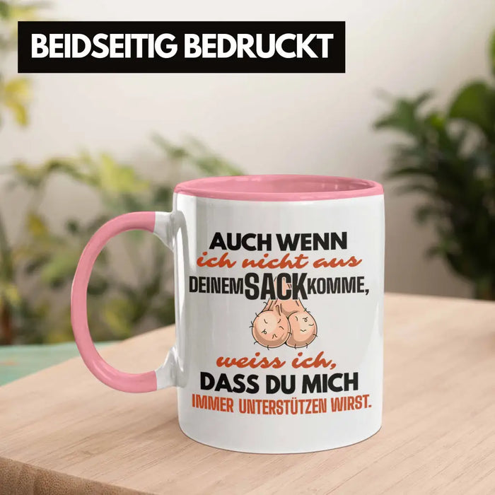 Stiefvater Geschenk Tasse Vatertag Lustiger Spruch Auch Wenn Ich Nicht Aus Deinem Sack Komme Geschenkidee Stiefpapa Rosa Trendation