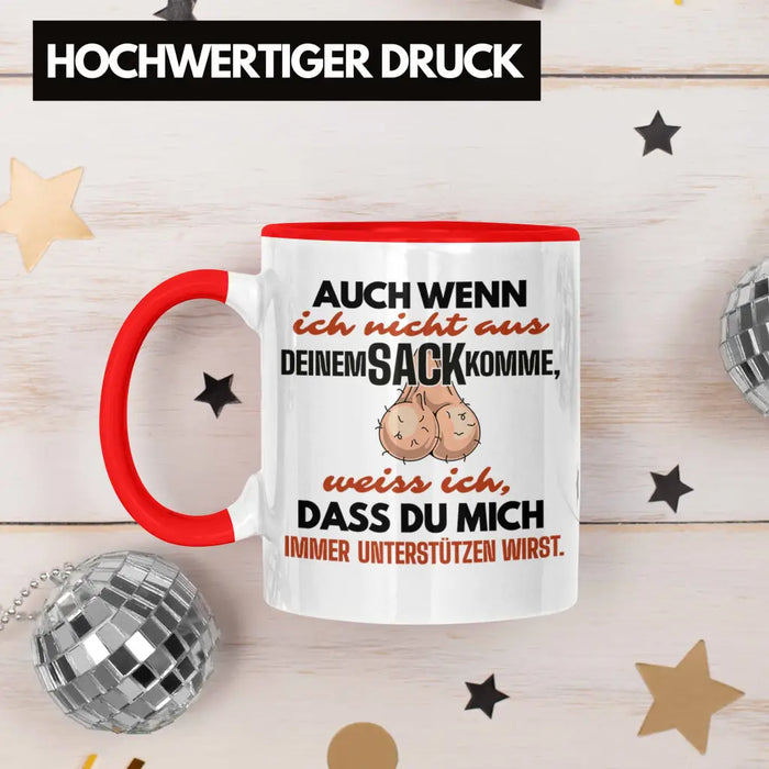 Stiefvater Geschenk Tasse Vatertag Lustiger Spruch Auch Wenn Ich Nicht Aus Deinem Sack Komme Geschenkidee Stiefpapa Rot Trendation