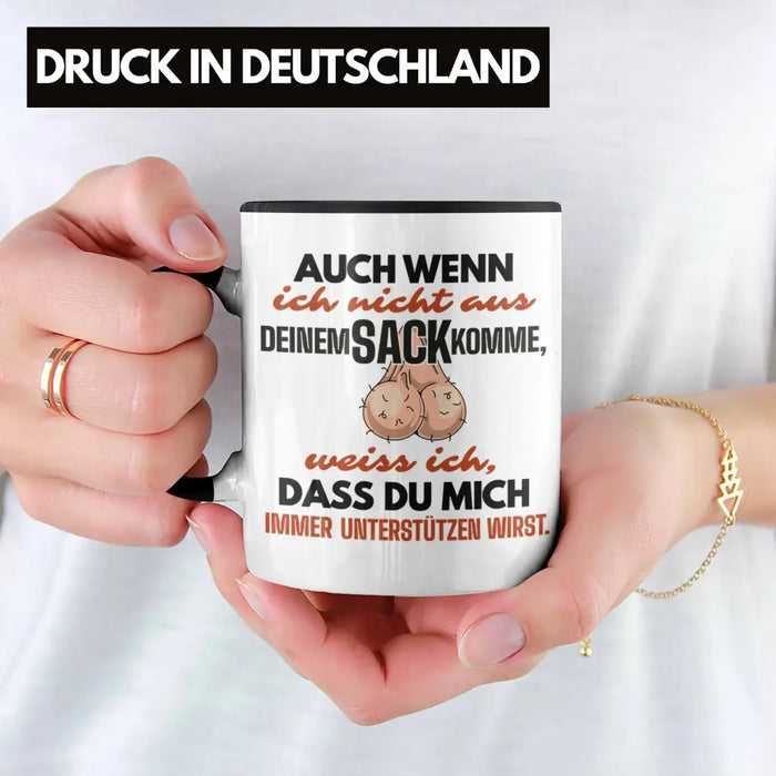 Stiefvater Geschenk Tasse Vatertag Lustiger Spruch Auch Wenn Ich Nicht Aus Deinem Sack Komme Geschenkidee Stiefpapa Trendation
