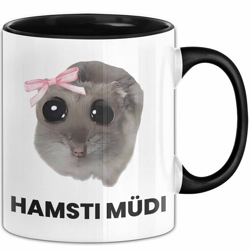 Sad Hamster Meme Lustige Tasse Hamsti Trauriger Hamster Büro Kaffee-Becher Hamsti Müdi Trendation