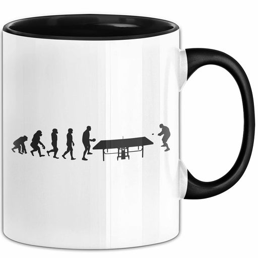 Tischtennis Tasse Geschenk Tischtenniss-Spieler Geschenkidee Evolution Tischtennisplatte Trendation