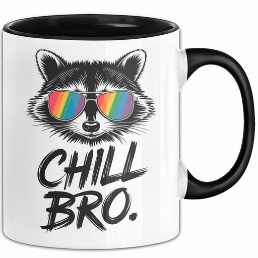 Waschbär Tierliebhaber Tasse Geschenk Lustige Geschenkidee Spruch Entspann Dich Bruder Trendation