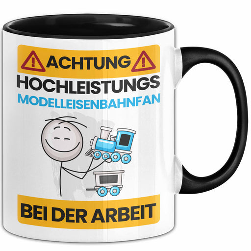 Modelleisenbahner Tasse Geschenk Lustiger Spruch Geschenkidee für Modelleisenbahner Achtung Hochleistungs Modelleisenbahner Bei Der Arbeit Trendation