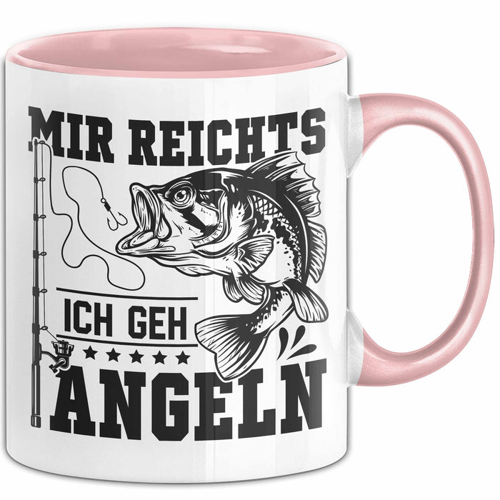 Mir Reichts Ich Geh Angeln Tasse Geschenk Für Angler Kaffee-Becher Rosa Trendation