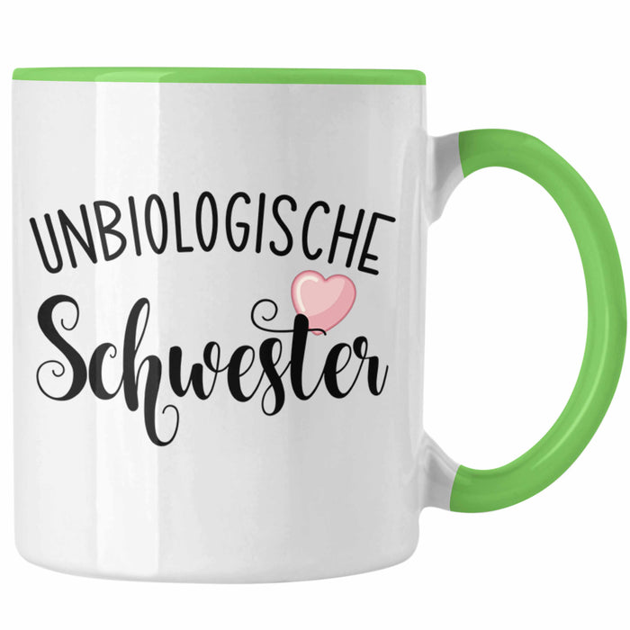 Beste Freundin Tasse Geschenk Unbiologische Schwestern Bff Set Kaffee-Tasse Grün Trendation