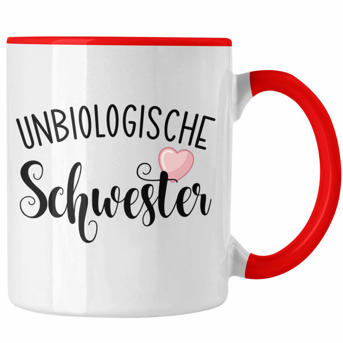 Beste Freundin Tasse Geschenk Unbiologische Schwestern Bff Set Kaffee-Tasse Rot Trendation