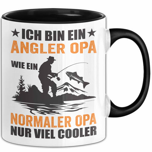 Angler Opa Tasse Geschenk Wie Ein Normaler Opa Geschenkidee Großvater Angeln Becher Trendation