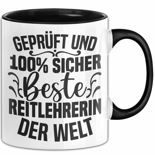Reitleherin Tasse Geschenk Beste Reitlehrerin Der Welt Geschenkidee Kaffee-Becher Trendation