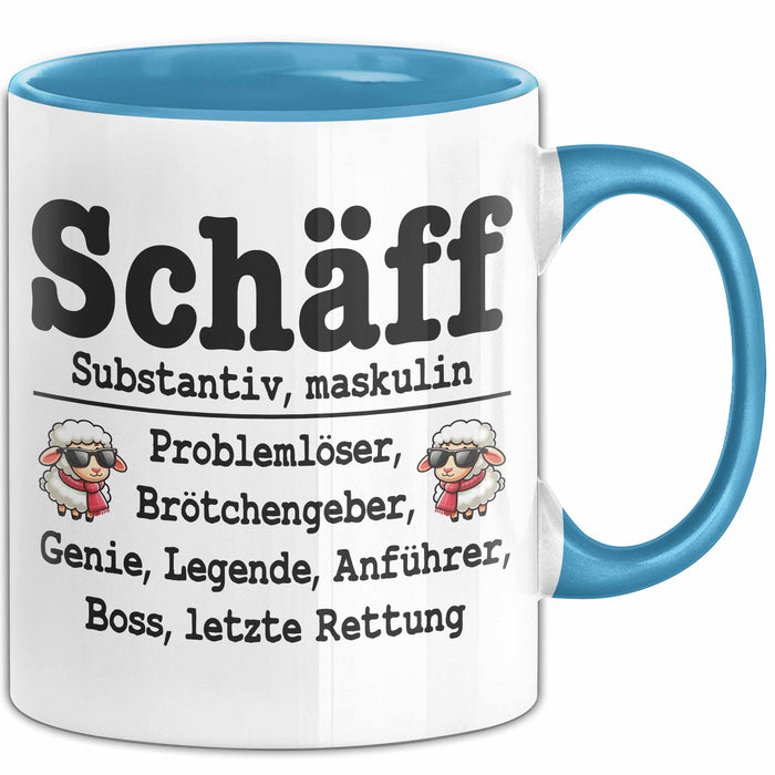 Chef Tasse Geschenk Schäff Geschenkidee Für De Besten Chef Kaffee-Becher Blau Trendation