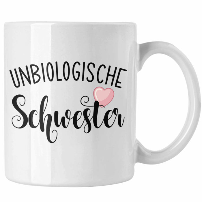 Beste Freundin Tasse Geschenk Unbiologische Schwestern Bff Set Kaffee-Tasse Weiß Trendation