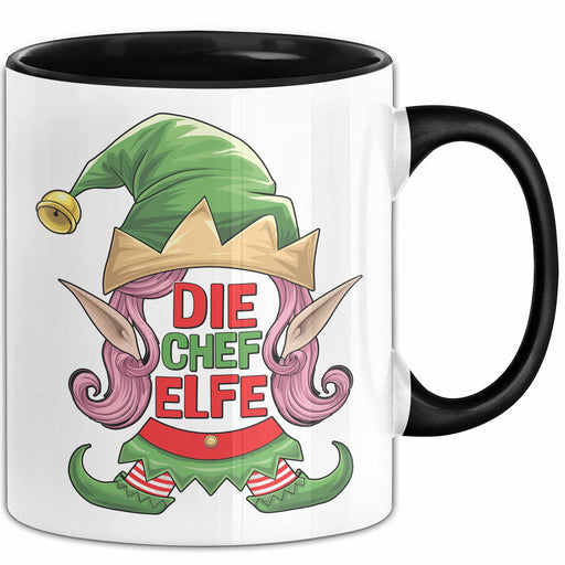 Chefin Tasse Geschenk Die Chef Elfe Geschenkidee Zu Weihnachten Für Chefin Kaffee-Becher Trendation