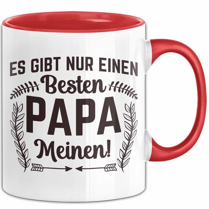 Papa Tasse Geschenk Zum Vatertag Es Gibt Nur Einen Besten Papa Meinen Kaffee-Becher Rot Trendation