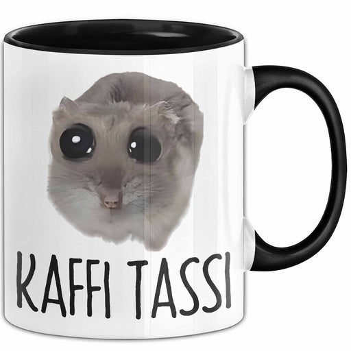 Sad Hamster Meme Lustige Tasse Hamsti Trauriger Hamster Büro Kaffee-Becher Kaffi Tassi Trendation