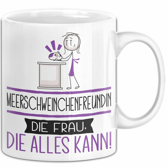 Meerschweinchenfreundin Geschenk Tasse Becher Die Frau Die Allen Kann Geschenkidee für eine Meerschweinchenfreundin Lustig Weiß Trendation