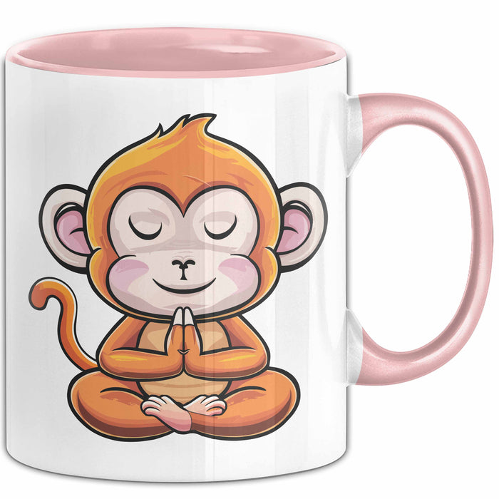 Lustiger Affe Tasse Geschenkidee In Yoga Pose Für Yoga Lehrer Rosa Trendation