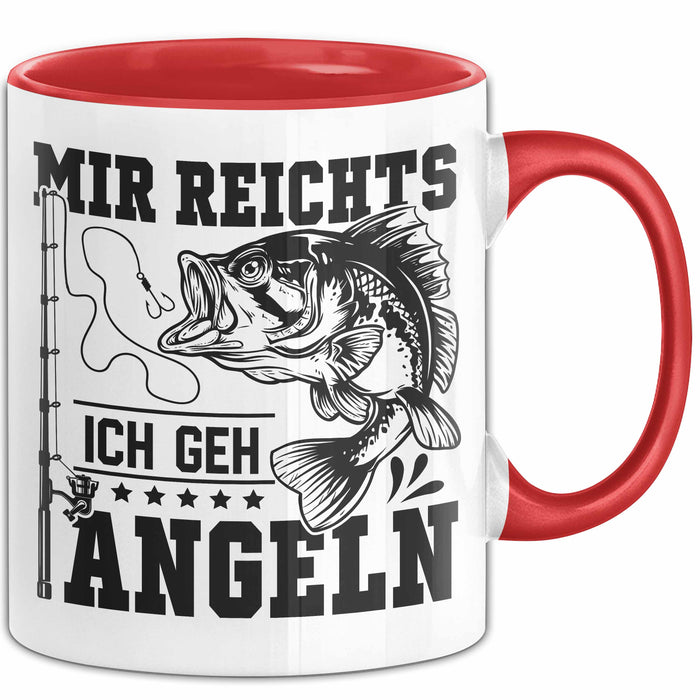 Mir Reichts Ich Geh Angeln Tasse Geschenk Für Angler Kaffee-Becher Rot Trendation