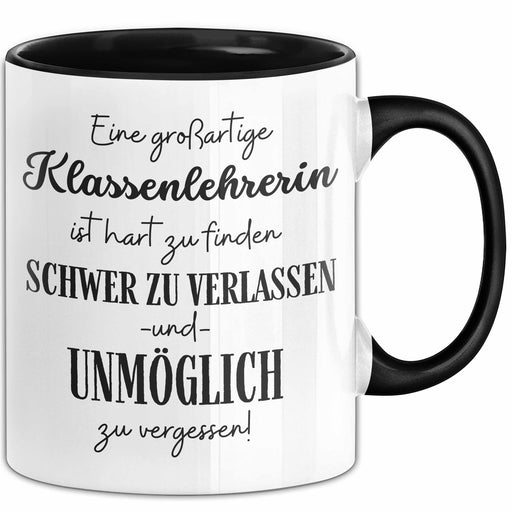 Klassenlehrerin Abschied Geschenk Tasse Abschiedsgeschenk für Klassenlehrerin Hart Zu Finden Schwer Zu Verlassen Trendation