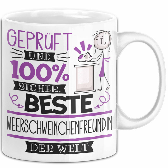 Beste Meerschweinchenfreundin Der Welt Tasse Geschenk für Eine Meerschweinchenfreundin Geprüft Und Sicher Geschenkidee Geburtstag Weihnachten Weiß Trendation