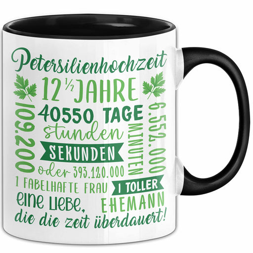 Petersilienhochzeit Geschenk Tasse Party Hochzeitstag 12,5 Jahre Geschenkidee Verheirtatet Trendation