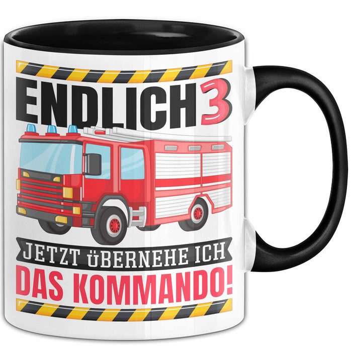 3. Geburtstag Geschenk Tasse Becher Feuerwehr Fan Jungs Jetzt Übernehme Ich Das Kommando Endlich 3 Trendation