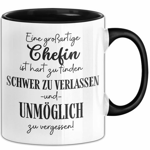 Chefin Abschied Geschenk Tasse Abschiedsgeschenk für Chefin Hart Zu Finden Schwer Zu Verlassen Trendation