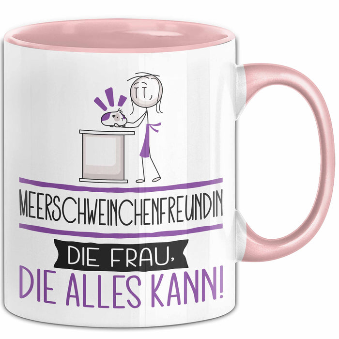 Meerschweinchenfreundin Geschenk Tasse Becher Die Frau Die Allen Kann Geschenkidee für eine Meerschweinchenfreundin Lustig Rosa Trendation