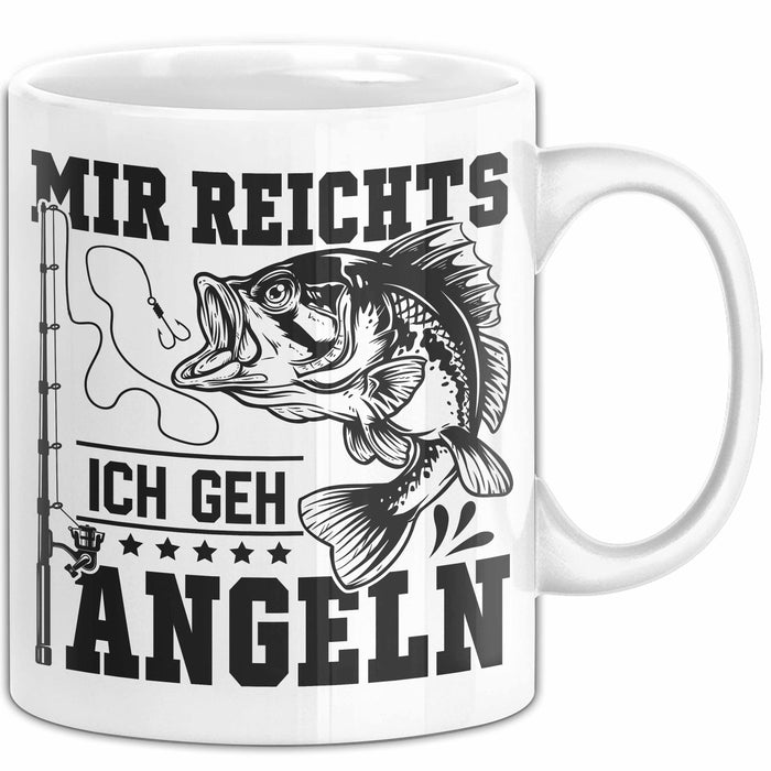 Mir Reichts Ich Geh Angeln Tasse Geschenk Für Angler Kaffee-Becher Weiß Trendation