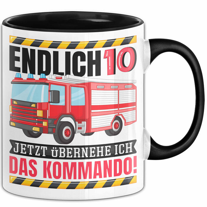10. Geburtstag Geschenk Tasse Becher Feuerwehr Fan Jungs Jetzt Übernehme Ich Das Kommando Endlich 10 Trendation