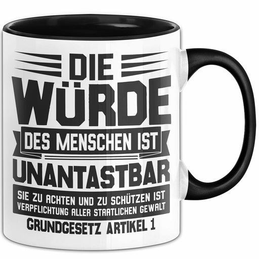Jura Tasse Geschenk Die Würde Des Menschen Ist Unantastbar Geschenkidee Jurist Juristin Anwalt Becher Trendation
