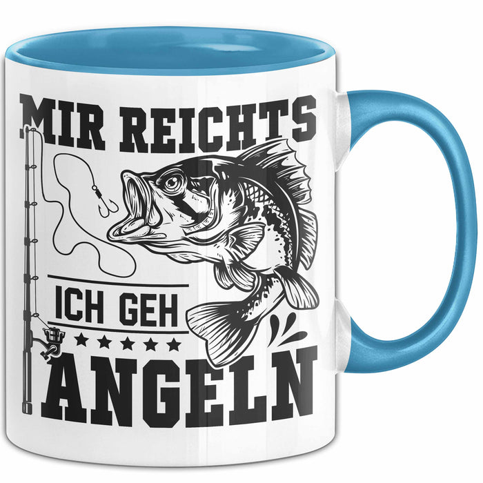 Mir Reichts Ich Geh Angeln Tasse Geschenk Für Angler Kaffee-Becher Blau Trendation