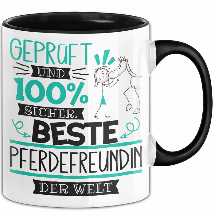 Beste Pferdefreundin Der Welt Tasse Geschenk für Eine Pferdefreundin Geprüft Und Sicher Geschenkidee Geburtstag Weihnachten Trendation