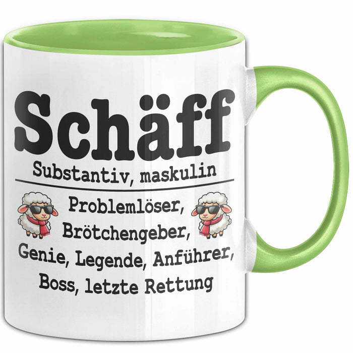 Chef Tasse Geschenk Schäff Geschenkidee Für De Besten Chef Kaffee-Becher Grün Trendation