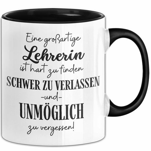 Lehrerin Abschied Geschenk Tasse Abschiedsgeschenk für Lehrerin Hart Zu Finden Schwer Zu Verlassen Trendation