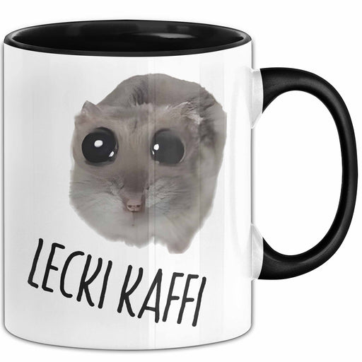 Sad Hamster Meme Lustige Tasse Hamsti Trauriger Hamster Büro Kaffee-Becher Lecki Kaffi Trendation
