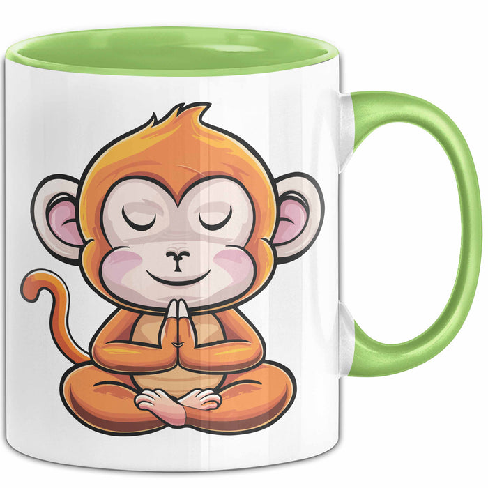 Lustiger Affe Tasse Geschenkidee In Yoga Pose Für Yoga Lehrer Grün Trendation