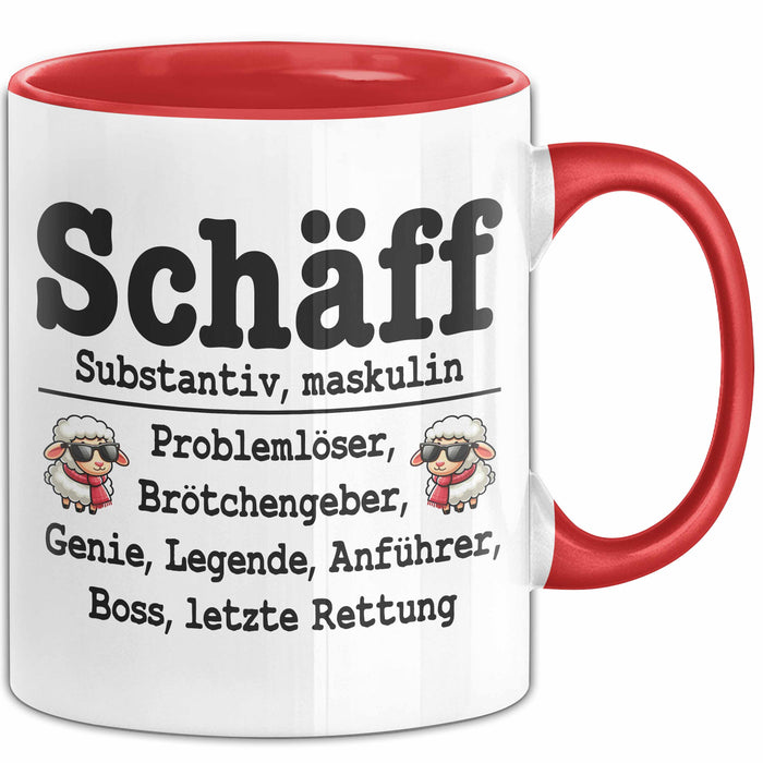 Chef Tasse Geschenk Schäff Geschenkidee Für De Besten Chef Kaffee-Becher Rot Trendation