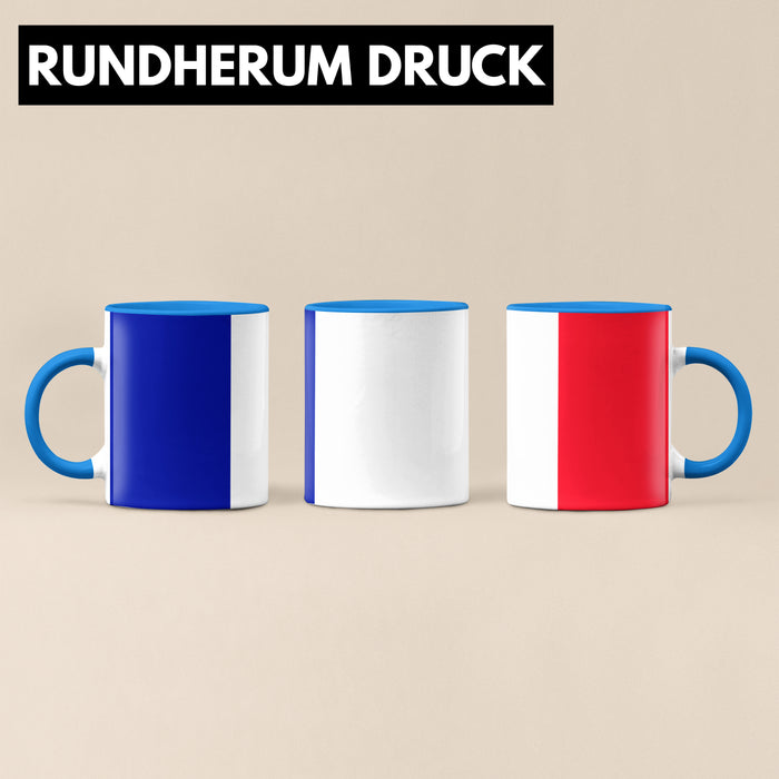 Frankreich Flagge Tasse Geschenk Fußball-Fans Europa 3D Alloverprint Blau Trendation