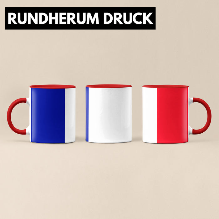 Frankreich Flagge Tasse Geschenk Fußball-Fans Europa 3D Alloverprint Rot Trendation