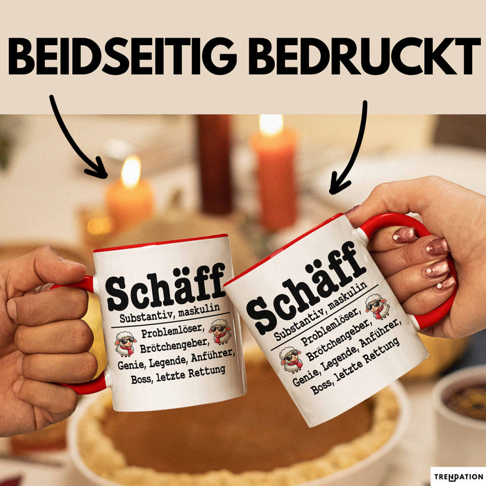 Chef Tasse Geschenk Schäff Geschenkidee Für De Besten Chef Kaffee-Becher Rot Trendation