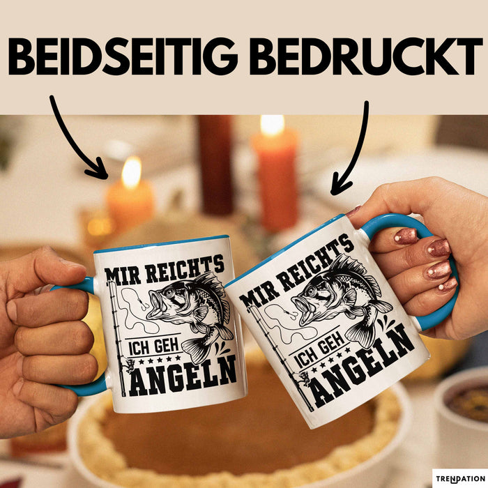 Mir Reichts Ich Geh Angeln Tasse Geschenk Für Angler Kaffee-Becher Blau Trendation