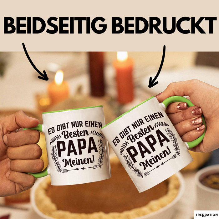 Papa Tasse Geschenk Zum Vatertag Es Gibt Nur Einen Besten Papa Meinen Kaffee-Becher Grün Trendation