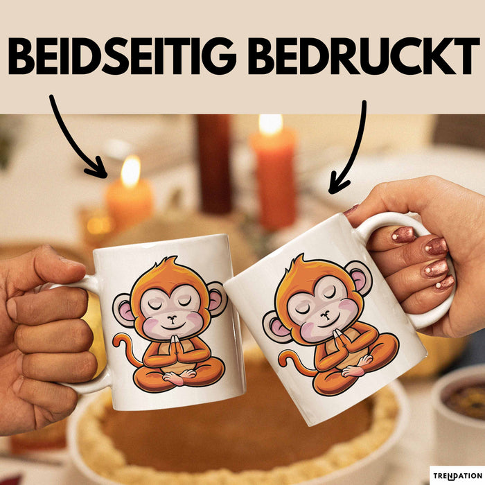 Lustiger Affe Tasse Geschenkidee In Yoga Pose Für Yoga Lehrer Weiß Trendation