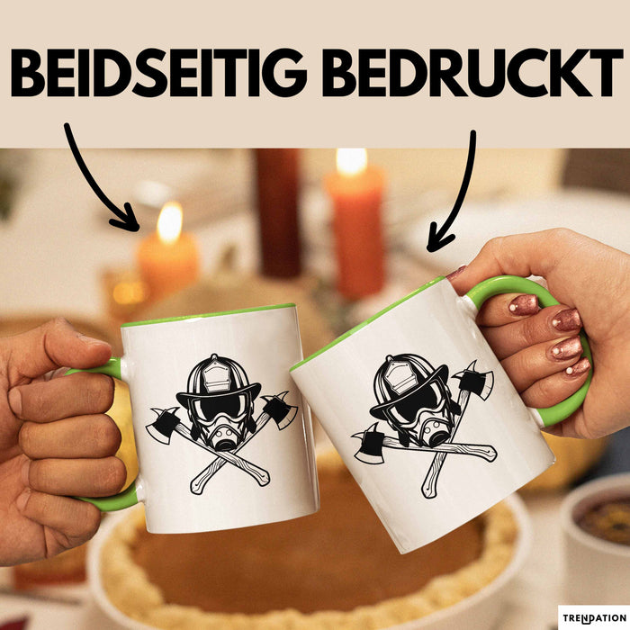 Feuerwehrmann Tasse Geschenk Feuerwehr Geschenkidee Freiwillig Grün Trendation