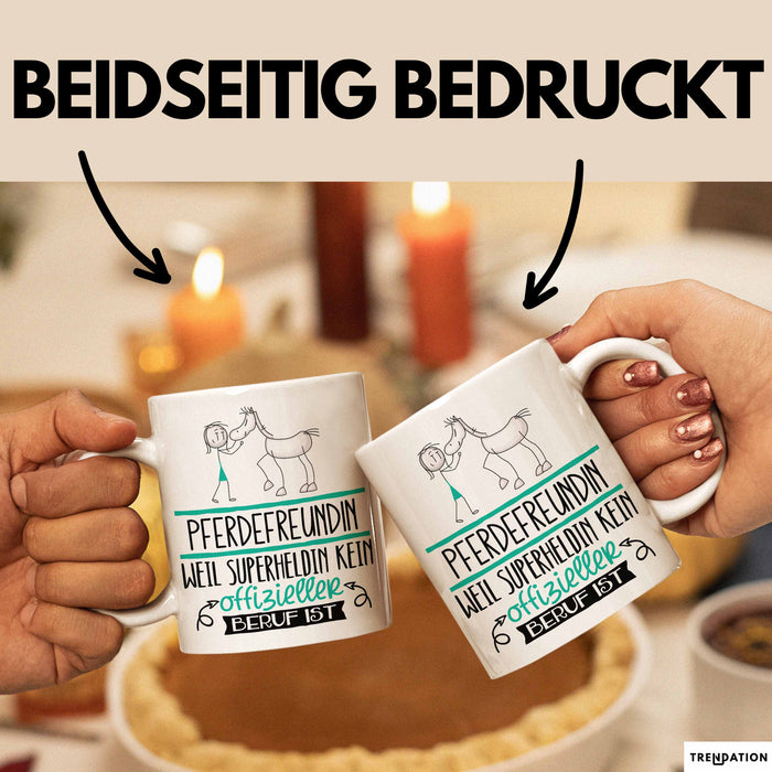 Pferdefreundin Geschenk Tasse Lustiger Spruch Pferdefreundin Weil Superheldin Kein Offizieller Beruf Ist Geschenkidee Weiß Trendation
